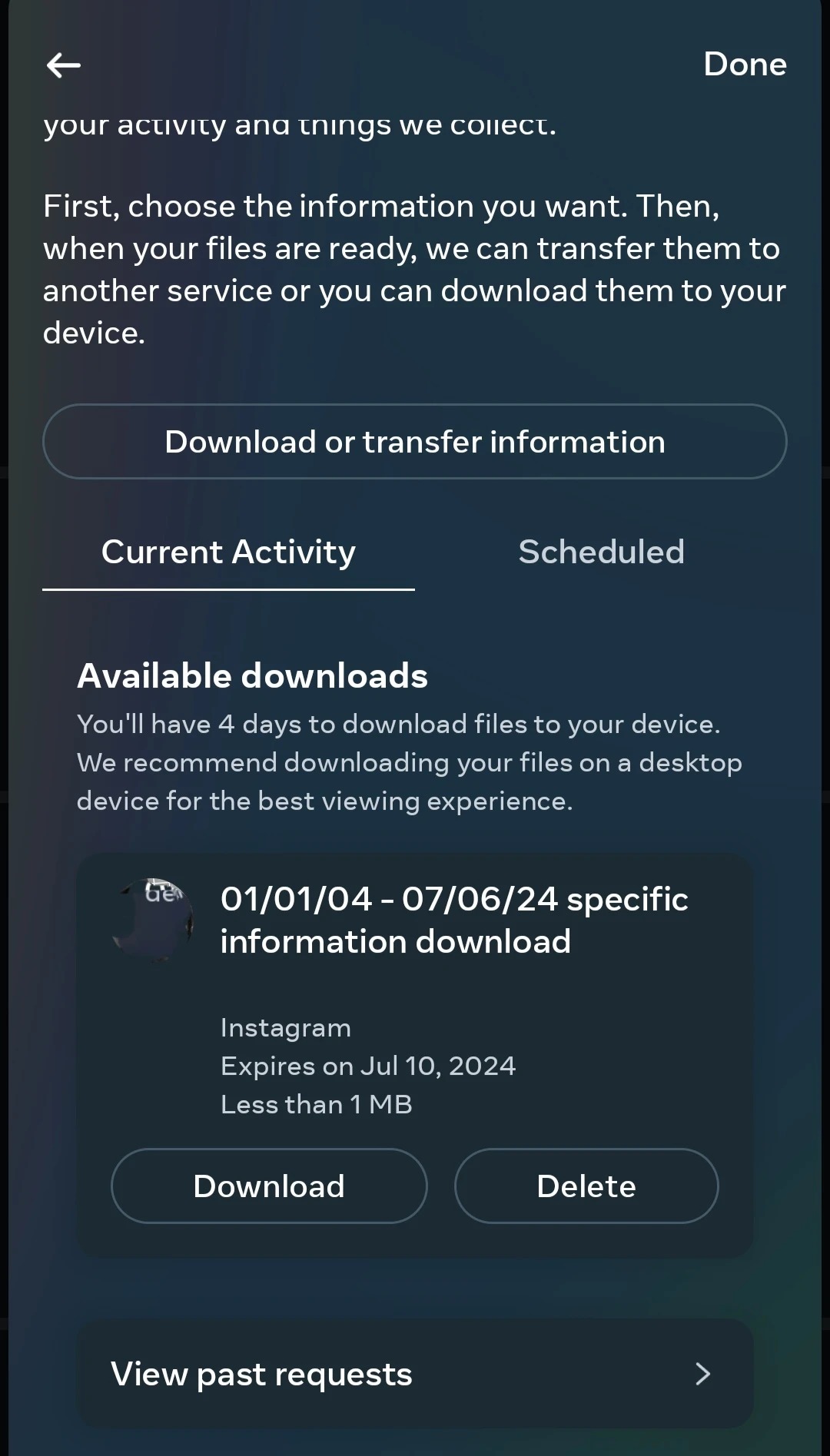 Step 15: Available downloads
